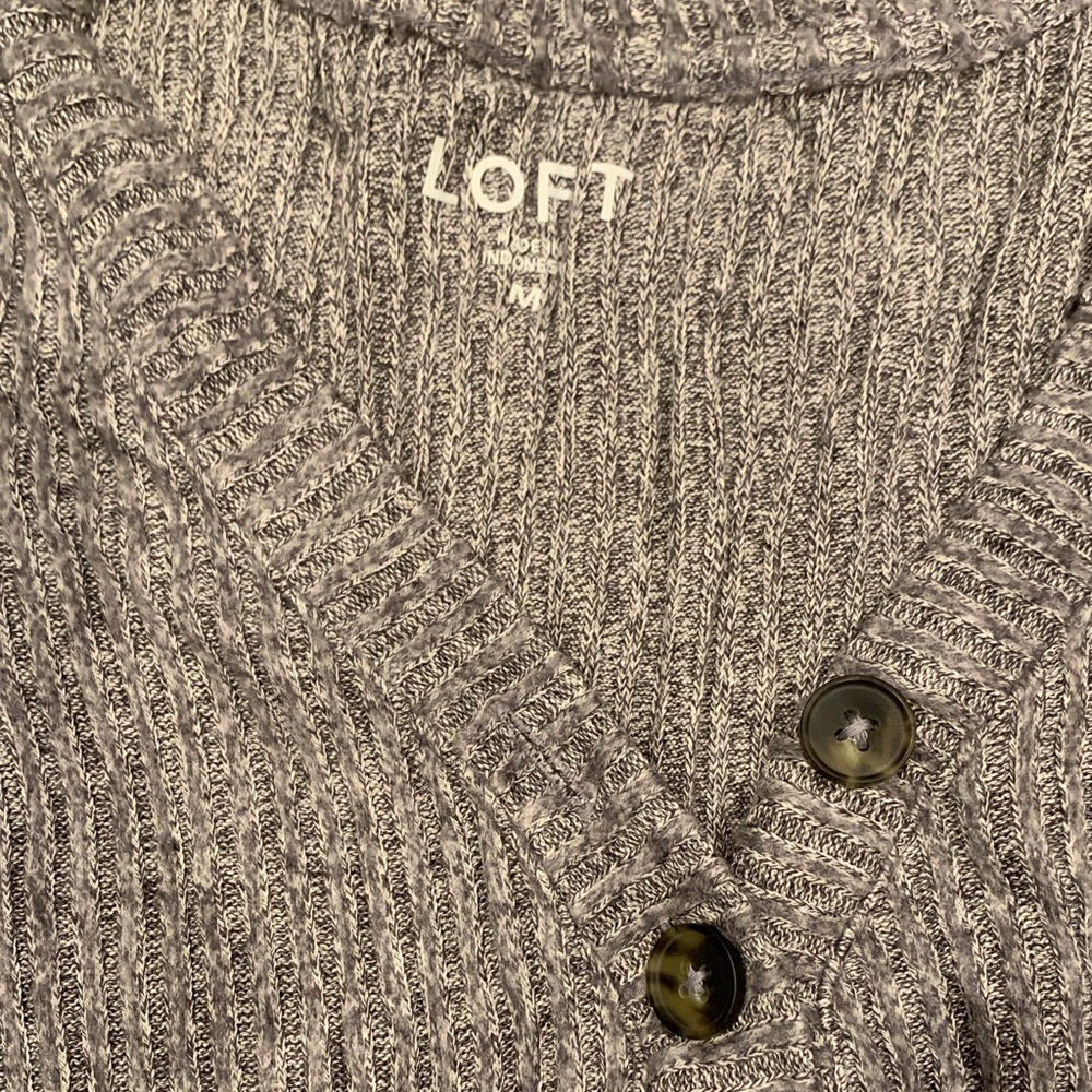 LOFT Charcoal Long Sleeve Henley Top - Picture 2 of 5